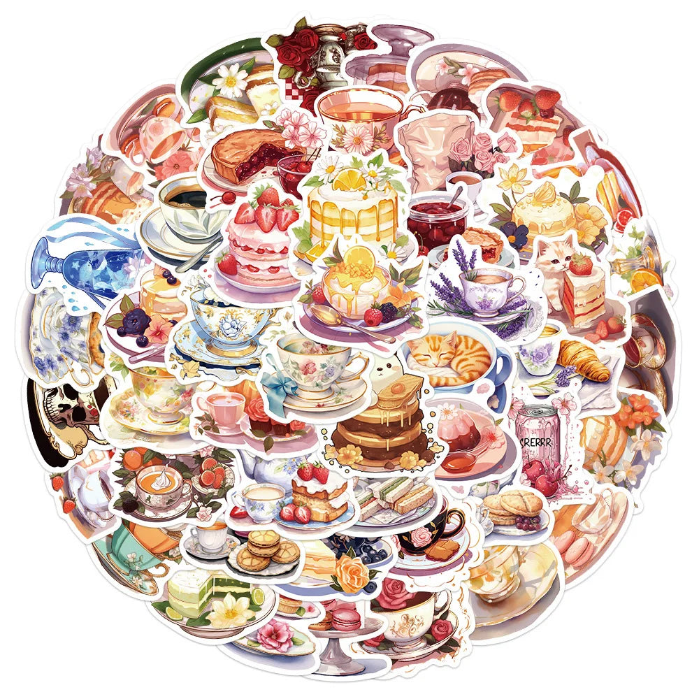 Cute Cake Cat Stickers Pack - Cartoon Aesthetic Decals for Laptop, Fridge, Wall, Kids Toys (Online Order Only)