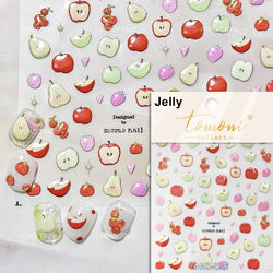 Colored Shiny Jelly Claw Paw Pudding Dessert Cherry Bowknot Cake Bow Tie Drink Food Love Heart Nail Art Sticker Manicure Decal (ONLINE ORDER ONLY)