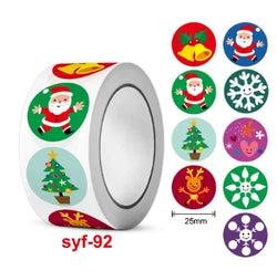 New kraft Paper Christmas White Snowflake Santa Claus Stickers Party Decoration Gift Sealer Office Stationery (ONLINE ORDER ONLY)