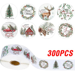 100-500pcs Merry Christmas Stickers 1 inch Self-adhesive Holiday Stickers For Christmas Decors Wedding Party Cards Label (Online Order Only)
