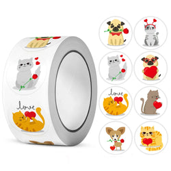 100-500pcs Cute Cat Stickers Animal Cartoon Label Gifts Decoration School Reward Encourage Student Stationery Thank You Stickers (ONLINE ORDER ONLY)