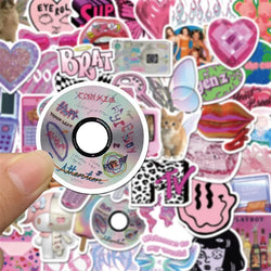 10/30/58PCS Girl Leopard Korean Stationery Sticker Aesthetic Children's PVC Decoration Scrapbooking School Supplies for Kids (ONLINE ORDER ONLY)