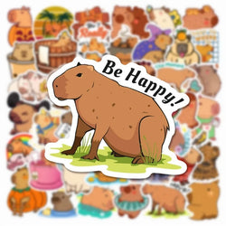 10/30/50PCS Cute Capybara PVC Sticker Aesthetic Children's Decoration Scrapbooking Sketchbook Korean Stationery School Supplies (ONLINE ORDER ONLY)