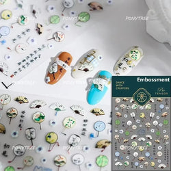Yunjin Brocade Shawl Tassel Pendant Traditional Chinese Costumes and Ornaments Self Adhesive Nail Art Stickers Manicure Decals (ONLINE ORDER ONLY)
