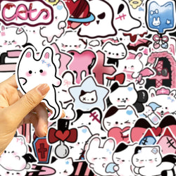 50Pcs Cute Funny Rabbit Animals Stickers Kawaii Cartoon Decals Skateboard Notebook Luggage Phone Car Sticker Toy (Online Order Only)