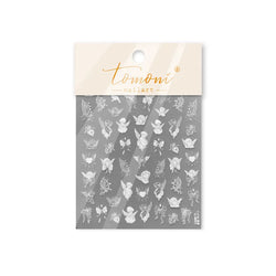 White Pink Baby Child Angel Wing Heart Bowknot Leaves Key Star Cupid's Arrow Archery Adhesive Nail Art Stickers Manicure Decals (ONLINE ORDER ONLY)