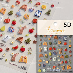 Cute Colored Mushrooms Water Bubbles Umbrella-shaped Plant Various Shapes Fungi Lovely Adhesive Nail Art Stickers Manicure Decal (ONLINE ORDER ONLY)