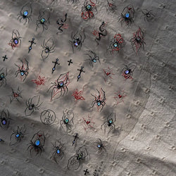 Cat Eye Halloween Terror Spider Cross Rose Love Heart Flower Snake Web Candy Bunny Thrilling Nail Art Stickers Manicure Decals (Online Order Only)