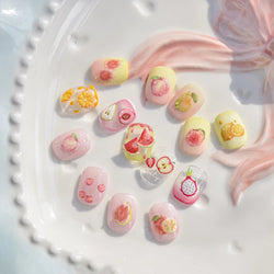 Fruit Paradise Guava Strawberry Pear Peach Orange Watermelon Pitaya Cherry Kiwifruit Pineapple Nail Art Stickers Manicure Decals (ONLINE ORDER ONLY)