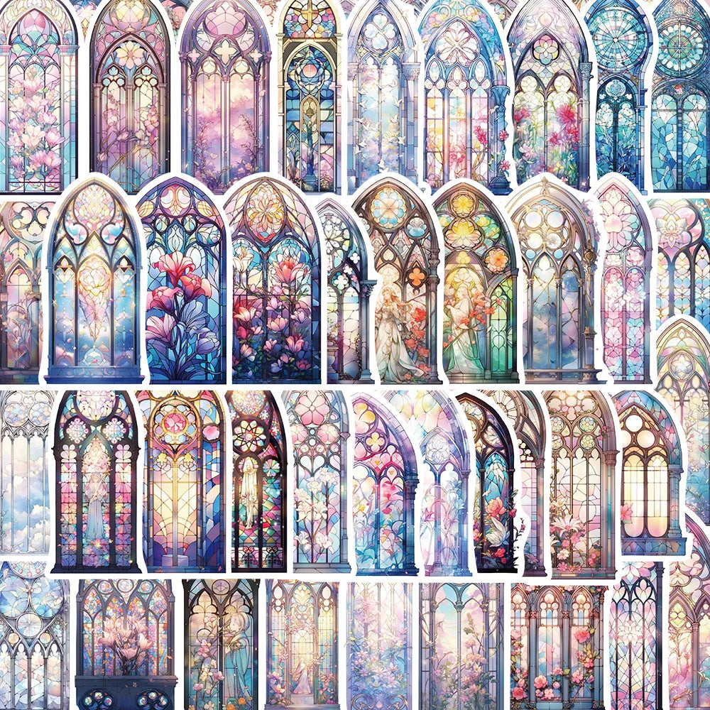 INS Style Church Glass Stickers Waterproof Decals Cartoon Laptop Phone Scrapbook 10/30/50pcs (Online Order Only)