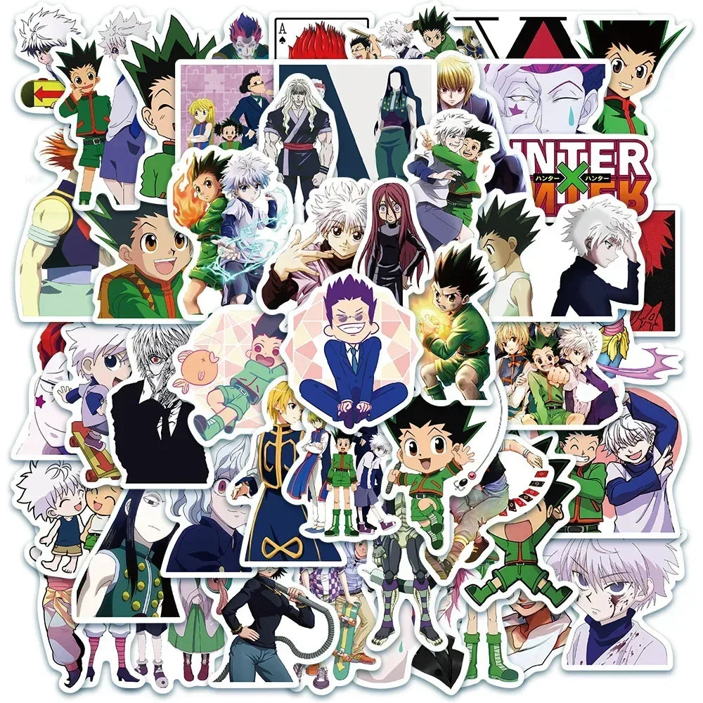 50pcs Hunter X Hunter Anime Stickers Pack Cartoon Character Decoration Laptop Skin Waterproof Phone Case Cute Stickers Kids Toys (ONLINE ORDER ONLY)