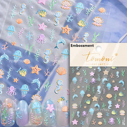 Deep Sea Animal Fish Shoal of Fish Whale Coral Dolphin Summer Beach Cute Jellyfish Bubble Bathyal Fauna Nail Art Stickers Decals (ONLINE ORDER ONLY)