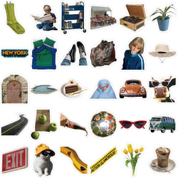 63pcs INS Harajuku Style Graffiti Stickers Decorated For Guitar Notes Luggage DIY Waterproof Laptop Water Cup Bicycle Sticker (ONLINE ORDER ONLY)