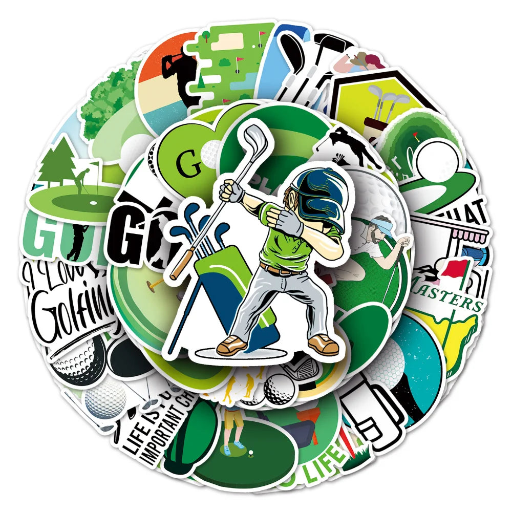10/50Pcs Cartoon Golf Sport Graffiti Stickers Laptop Fridge DIY Guitar Luggage Phone Decals Sticker Kid Toy Gift (ONLINE ORDER ONLY)