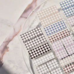 Charming Geometric Black Khaki Brown Grid Houndstooth Snowflake Flat Chic  Adhesive Nail Art Decoration Stickers Manicure Decals (Online Order Only)