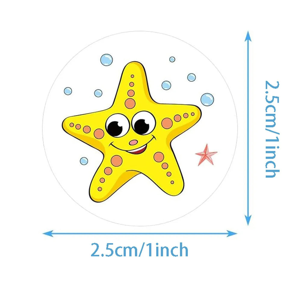100-500pcs Ocean Kids Birthday Stickers Under The Sea Animal Reward Sticker DIY Gift Decoration Label Stationery (ONLINE ORDER ONLY)