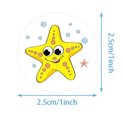 100-500pcs Ocean Kids Birthday Stickers Under The Sea Animal Reward Sticker DIY Gift Decoration Label Stationery (ONLINE ORDER ONLY)