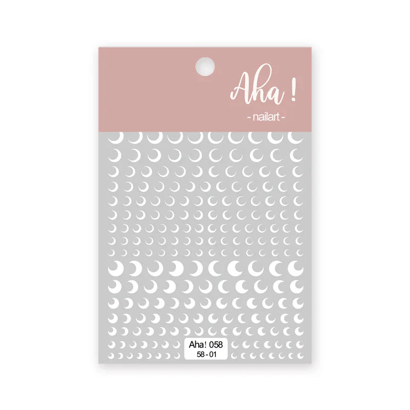 1pc Cute White Cloud Nail Stickers Ultra Thin Nail Art Stickers Self Adhesive Decals Star Moon/Flower/Clouds Kawaii Nail Decals (Online Order Only)