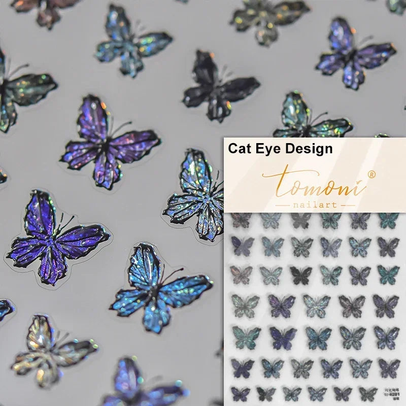 Dreamy Chic Butterfly Flower Bowknot Square Rhinestone Crystal 5D Self Adhesive Nail Art Stickers Fantasy Shiny Manicure Decals (ONLINE ORDER ONLY)