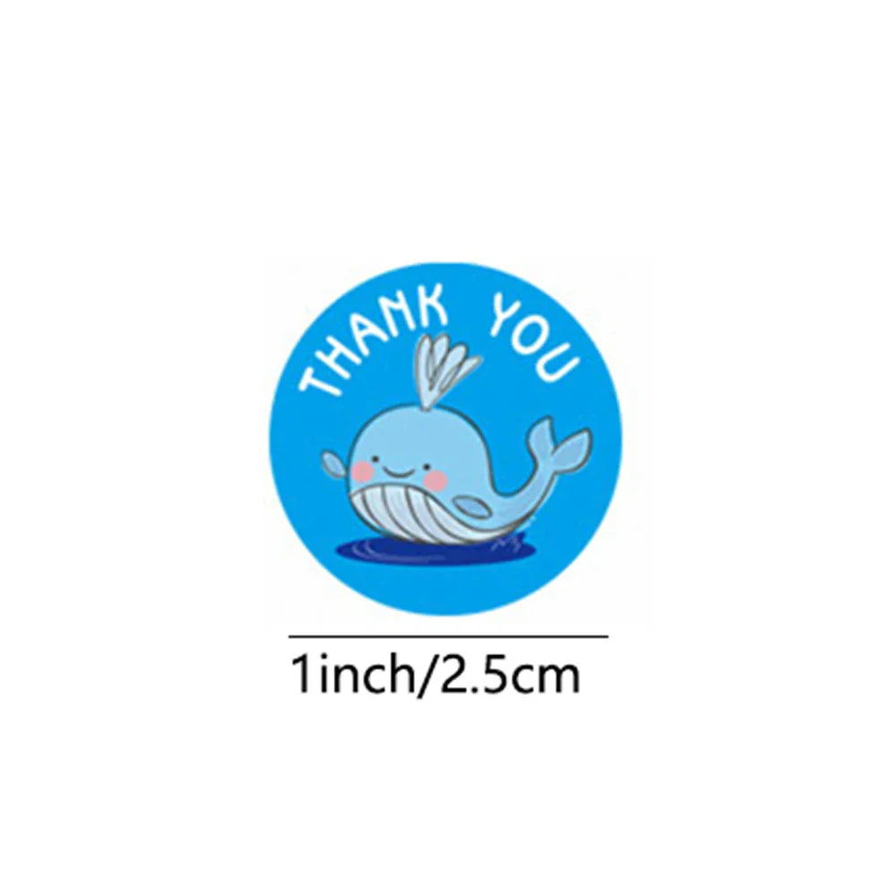 100-500pcs Cute Cartoon Animal Sticker Thank You Stickers for Gift Party Birthday Package Wrapping Baking Label (ONLINE ORDER ONLY)