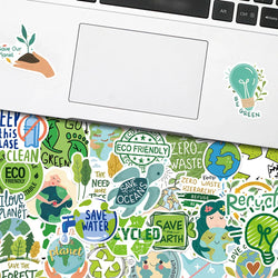 10/30/50PCS Protect Environment Green Cartoon Sticker DIY Waterproof Suitcae Bicycle Skateboard Scrapbook Car Laptop Wall Decals (Online Order Only)