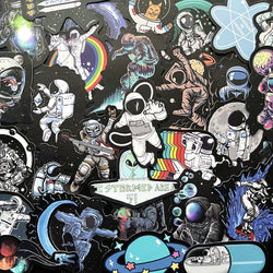 Astronaut Space Stickers 10/50Pcs Cartoon DIY Skateboard Fridge Laptop Luggage PVC Kids Gift (ONLINE ORDER ONLY)