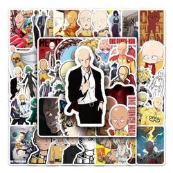 55pcs One Punch Superman Cartoon Stickers for Laptop, Phone, Car, Suitcase, Water Bottle, Stationery, Refrigerator (ONLINE ORDER ONLY)