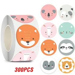 100-500pcs Cute Sticker for Kids Animals Face Reward Sticker for Classroom Teacher Supplies Motivational Scrapbooking (ONLINE ORDER ONLY)