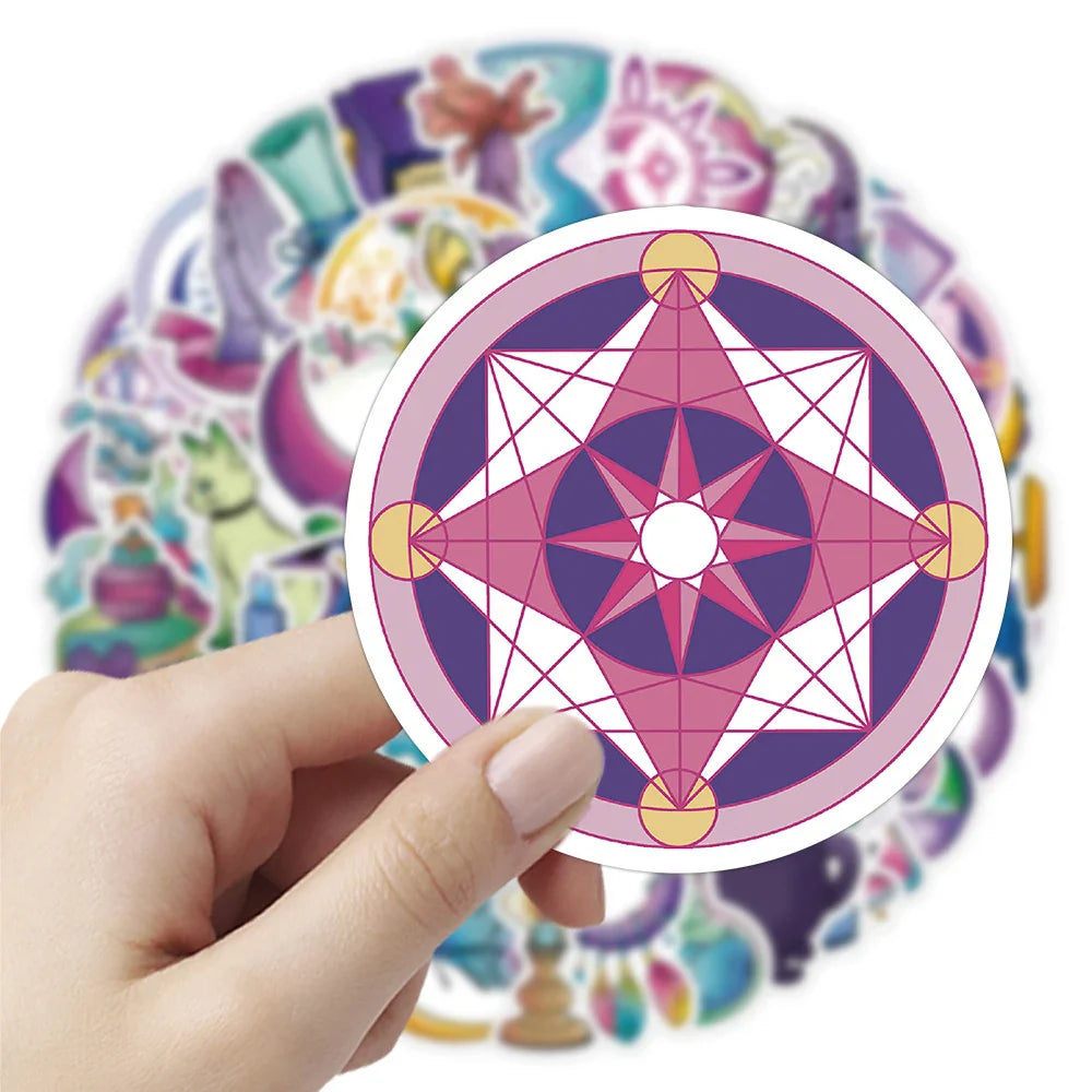 10/30/50/100pcs Cool Cartoon Gothic Magic Stickers Aesthetic Decals Laptop Phone Suitcase Guitar Car Waterproof Sticker Kids Toy (ONLINE ORDER ONLY)