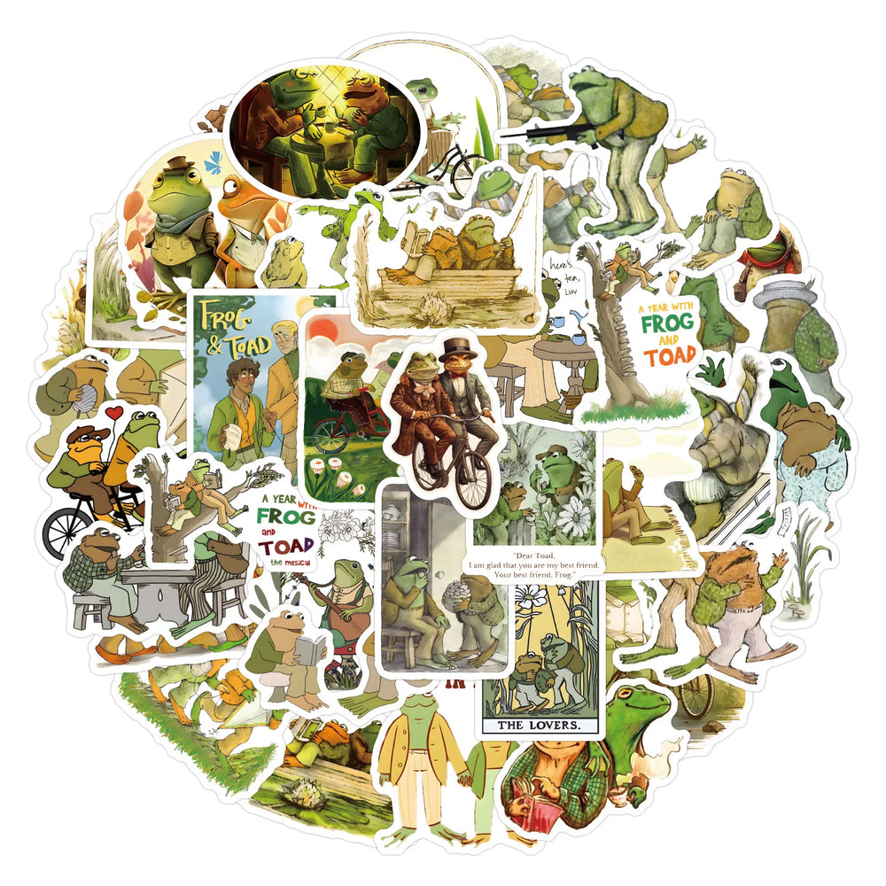 10/30/50PCS Frog and Toad Stickers Picture Book Animation Sticker Luggage Laptop Phone Guitar Car Bike Skateboard Cartoon Decals (ONLINE ORDER ONLY)