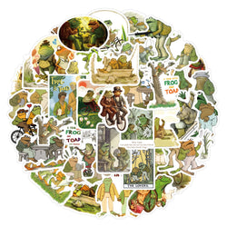 10/30/50PCS Frog and Toad Stickers Picture Book Animation Sticker Luggage Laptop Phone Guitar Car Bike Skateboard Cartoon Decals (ONLINE ORDER ONLY)