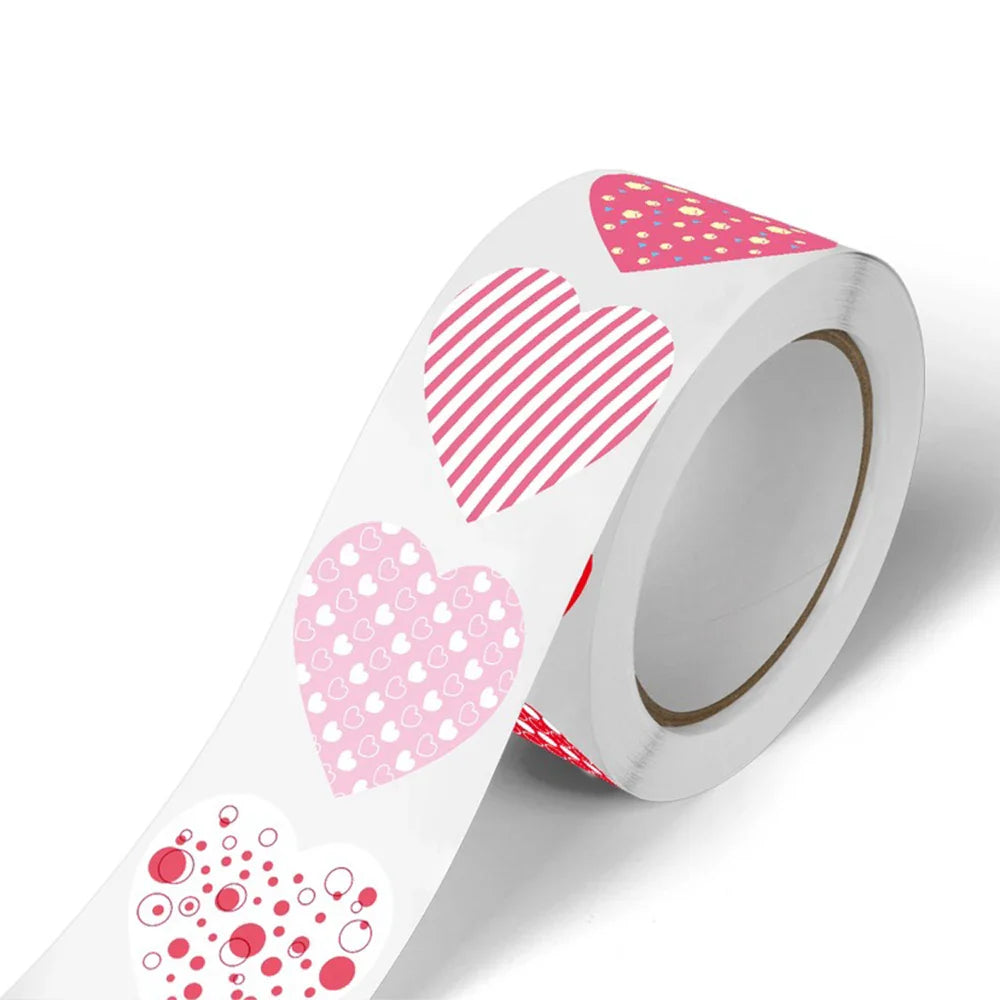 100-500pcs Heart-shaped Wedding Sticker Label Self-adhesive Sealing Decoration Sticker Invitation Label Birthday Party Stickers (ONLINE ORDER ONLY)