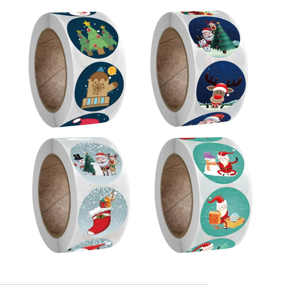 50-500Pcs Cartoon Merry Christmas Tree Label kids Stickers for Gift Package Wrapping Festival Party Baking Paper Seal Stickers (ONLINE ORDER ONLY)