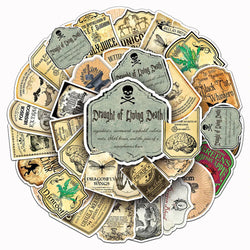 10/30/50pcs Vintage Magic Potion Label Sticker Packs (ONLINE ORDER ONLY)