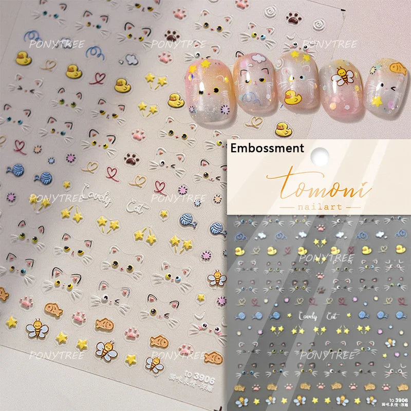 Cute Kapibala Halo Dyeing Kabibara Giant Rat Guinea Pig Cavy Lovely Expression Orange Adhesive Nail Art Stickers Manicure Decals (ONLINE ORDER ONLY)