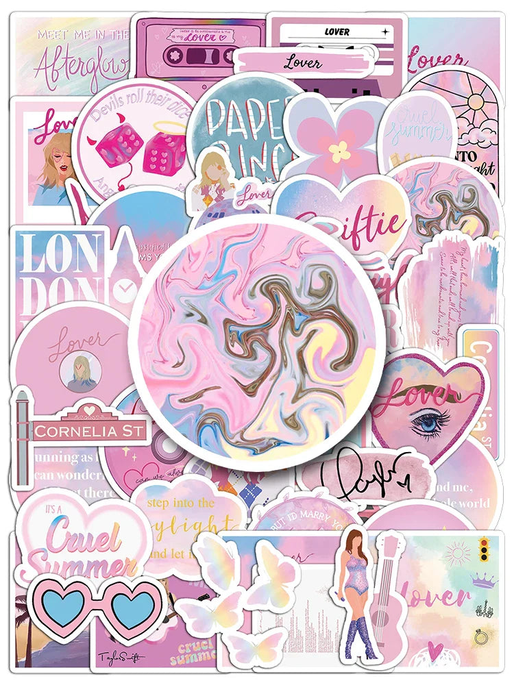 50 Cute Cartoon Waterproof Stickers for Helmets & Water Cups (ONLINE ORDER ONLY)