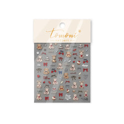 Charm Retro Bear Candy Cake Bowknot Rabbit Bunny Strawberry Footprint Muffin 3D Adhesive Nail Art Stickers Chic Manicure Decals (ONLINE ORDER ONLY)