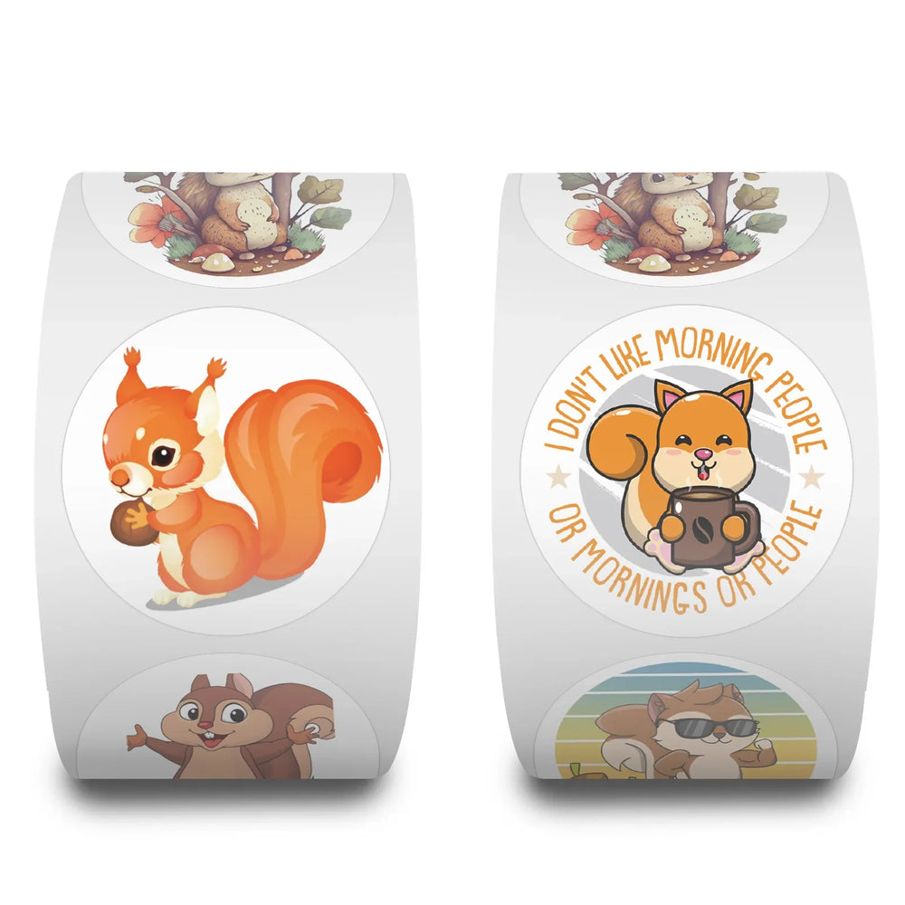 100-500pcs Cute Animal Squirrel Stickers Packs Laptop Phone Case Scrapbook Notebook Reward Sticker Decal for Kid Gift Toy (ONLINE ORDER ONLY)