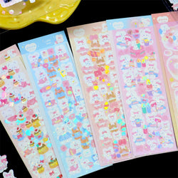 1pcs Cute Rabbit Laser Stickers Art Decorative Material Label Hand Account DIY Album Scrapbooking Sticker Kawaii Stationery (Online Order Only)