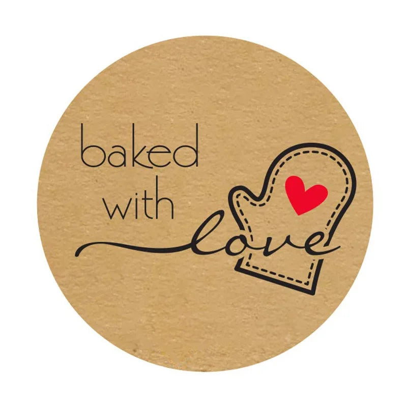 100-500pcs Round Natural Kraft Sticker Seal Labes Hand Made With Love Sticker Paper Scrapbooking Stationery Sticker (ONLINE ORDER ONLY)