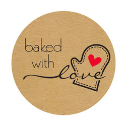 100-500pcs Round Natural Kraft Sticker Seal Labes Hand Made With Love Sticker Paper Scrapbooking Stationery Sticker (ONLINE ORDER ONLY)