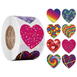 100-500pcs Valentine's Day stickers Heart Thank You adhesive label new year Birthday Party Handmade Decoration stickers (Online Order Only)