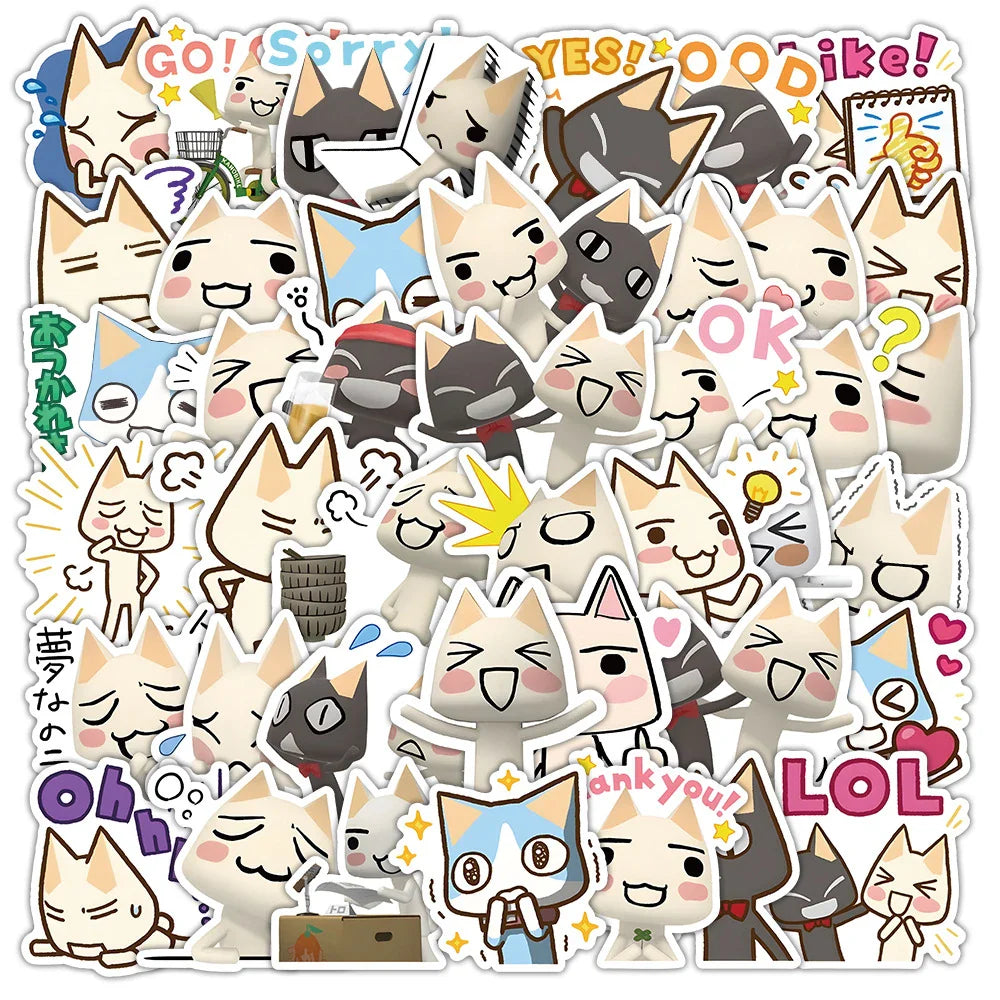 Cute Cartoon Cat Stickers Pack - Laptop, Phone, Fridge, Diary Decor (Online Order Only)