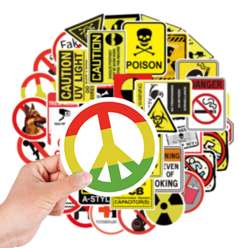 10/30/50pcs Warning Danger Sticker Packs (ONLINE ORDER ONLY)