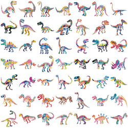 50pcs Colorful Cartoon Dinosaur Stickers For Laptop Phone Cup Scrapbook Car Luggage Waterproof Sticker for Kids Adults﻿ (Online Order Only)