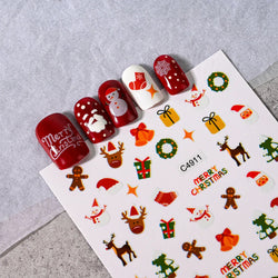 Merry Christmas Penguin Nail Art Sticker 3D Slider Deer Santa Claus Decal New Year Nail Decorations Sticker Manicure Accessories (ONLINE ORDER ONLY)