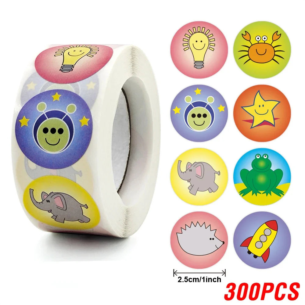 100-500pcs New Cartoon Dinosaurs Stickers 6 Designs for Classroom Teacher Stationery Sticker Label for Kids Reward Stickers (ONLINE ORDER ONLY)