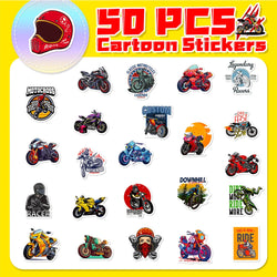 10/30/50pcs Classic Motorcycle Stickers Mountain Bike Decals Laptop Suitcase Notebook Motorcycle Cool Waterproof Sticker Toys (ONLINE ORDER ONLY)