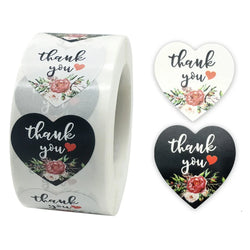 500pcs/roll Heart Stickers Thank You Stickers For Business Merci Packaging Stickers Rolling Love For Packaging Decoration (ONLINE ORDER ONLY)