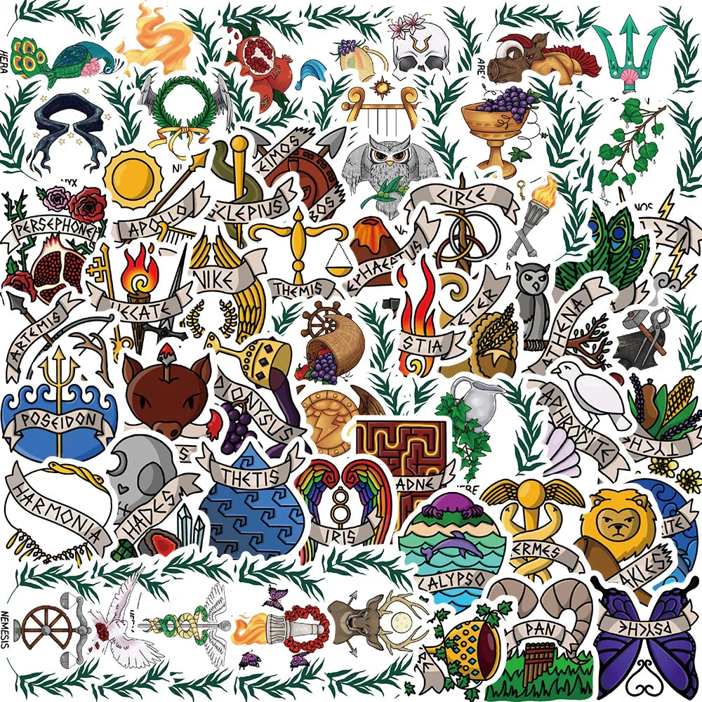 55PCS Cartoon Greek God Stickers DIY Toy Doodles Decorative Graffiti Decal Phone Bottles Scrapbook Waterproof Sticker (Online Order Only)